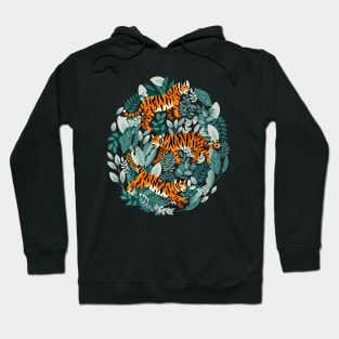 Bengal Tiger Teal Jungle Hoodie